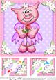 8 x 8 Zoe Piggy's Rose Scalloped Corner Topper
