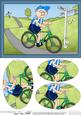 A5 Old Man Bert Rides a Bike Oval Pyramage Topper