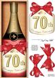 Large Dl 70th Champers in a Box Quick Card 3D Decoupage