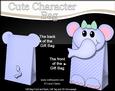 3D Lola Elephant Cute Character Gift Bag Mini Kit