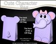 3D Lola Elephant Cute Character Gift Bag Mini Kit