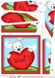 Jock Westie Dog's Love Heart Fan Pyramage Topper