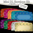 10 Mini Dl (80 x 215mm) Xmas Brights Mistletoe Envelopes