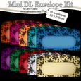 10 Mini Dl (80 x 215mm) Xmas Brights Snowflakes Envelopes