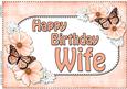A4 Birthday Wife Flowers & Butterflies Card Topper
