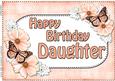 A4 Birthday Daughter Flowers & Butterflies Card Topper