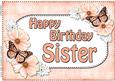 A4 Birthday Sister Flowers & Butterflies Card Topper