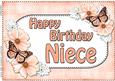 A4 Birthday Niece Flowers & Butterflies Card Topper
