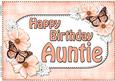 A4 Birthday Auntie Flowers & Butterflies Card Topper