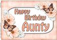 A4 Birthday Aunty Flowers & Butterflies Card Topper