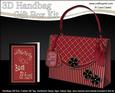 3D Red & Black Quilted Handbag Treat or Favour Box Kit