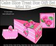 3D Elegant Roses Cake Slice Treat Box Gift Set Mini Kit