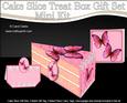3D Pretty Butterflies Cake Slice Treat Box Gift Set Mini Kit