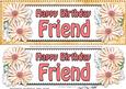 Large Dl Birthday Friend Daisies Floral 3D Decoupage