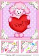 8 x 8 Bon Bon Poodle's Heart Scalloped Topper
