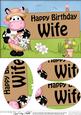 A5 Milly Moo Cow Birthday Wife Oval Pyramage Topper