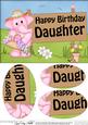 A5 Lola Elephant Birthday Daughter Oval Pyramage Topper