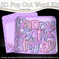 3D 60th Birthday Butterflies Pop Out Word Card