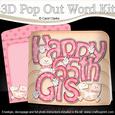 3D 65th Birthday Gis Cats Pop Out Word Card