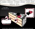 3D Elegant Hearts Cake Slice Treat Box Gift Set Mini Kit