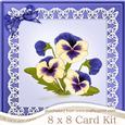 8 x 8 Pansy on Butterfly Lace Kit with 3D Decoupage