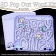 3D Birthday Ollie Cars Pop Out Word Card