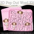 3D Birthday Girlz Betzi Ballerina Olivia Pop Out Word Card