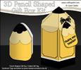 3D Pencil Shaped Treat or Favour Box Mini Kit