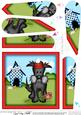 Hamish Scottie Dog Rose Fan Pyramage Topper