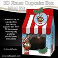 3D Xmas Rudolph Pudding Carton Cupcake or Treat Box Mini Kit