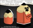 3D Pencil Shaped Treat or Favour Box Mini Kit