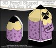 3D Pencil Shaped Treat or Favour Box Mini Kit