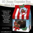 3D Xmas Skating Robin Milk Carton Cupcake or Treat Box