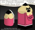 3D Pencil Shaped Treat or Favour Box Mini Kit
