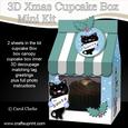 3D Xmas Cute Cat Milk Carton Cupcake or Treat Box Mini Kit