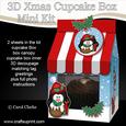 3D Xmas Penguin Milk Carton Cupcake or Treat Box Mini Kit