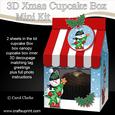 3D Xmas Snowman Milk Carton Cupcake or Treat Box Mini Kit