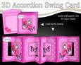 3D Rose Bouquet & Butterflies Accordian Swing Card