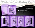 3D Pretty Violas & Butterflies Accordian Swing Card
