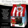 3D Xmas Santa Milk Carton Cupcake or Treat Box Mini Kit