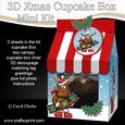 3D Xmas Rudolph Milk Carton Cupcake or Treat Box Mini Kit