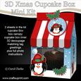3D Xmas Penguin Milk Carton Cupcake or Treat Box Mini Kit