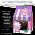 3D Xmas Cute Cat Milk Carton Cupcake or Treat Box Mini Kit