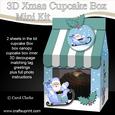 3D Xmas Santa Milk Carton Cupcake or Treat Box Mini Kit