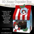 3D Xmas Penguin Milk Carton Cupcake or Treat Box Mini Kit
