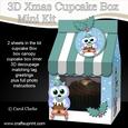 3D Xmas Hoot Owl Milk Carton Cupcake or Treat Box Mini Kit