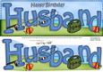 Large Dl Birthday Husband Fishing Card & 3D Decoupage