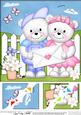 8 x 8 Teddy Tess & Ed's Letter Scalloped Corner Topper