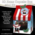 3D Xmas Snowman Milk Carton Cupcake or Treat Box Mini Kit