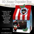 3D Xmas Little Cat Milk Carton Cupcake or Treat Box